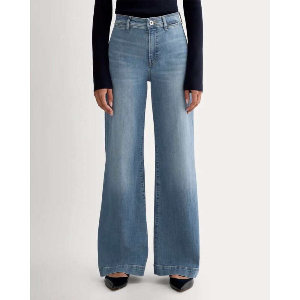 EVERLANE High Key High Rise Wide Leg Jean in Light Indigo Size 29